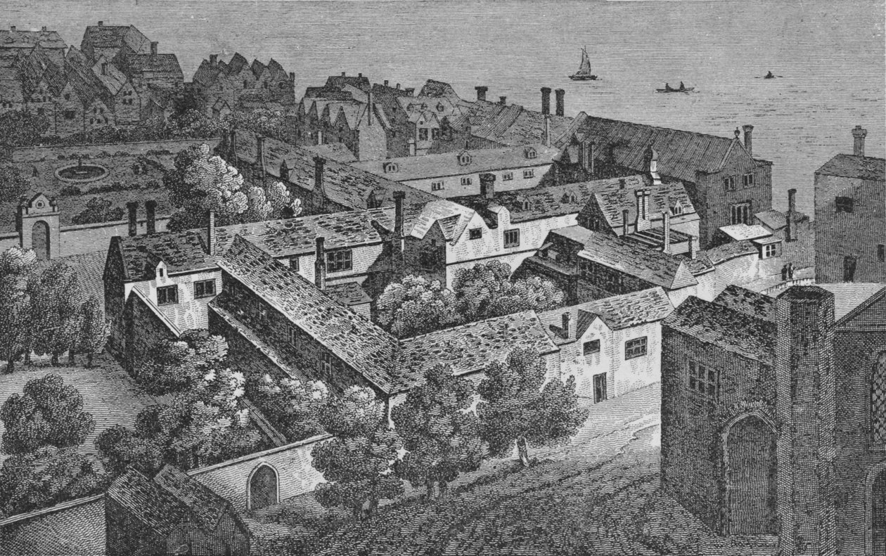 Winchester House, Southwark, vanaf de toren van St. Saviours door Wenceslaus Hollar
