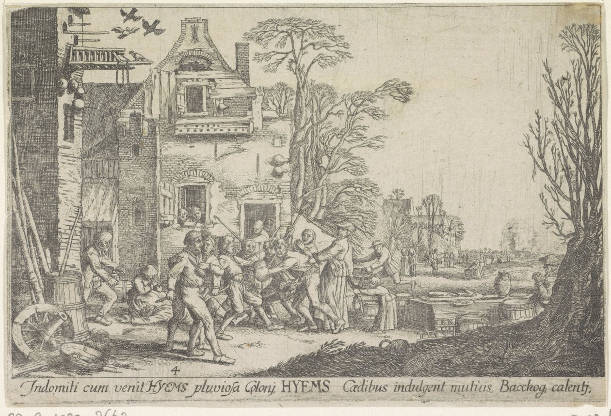 Winter door Wenceslaus Hollar
