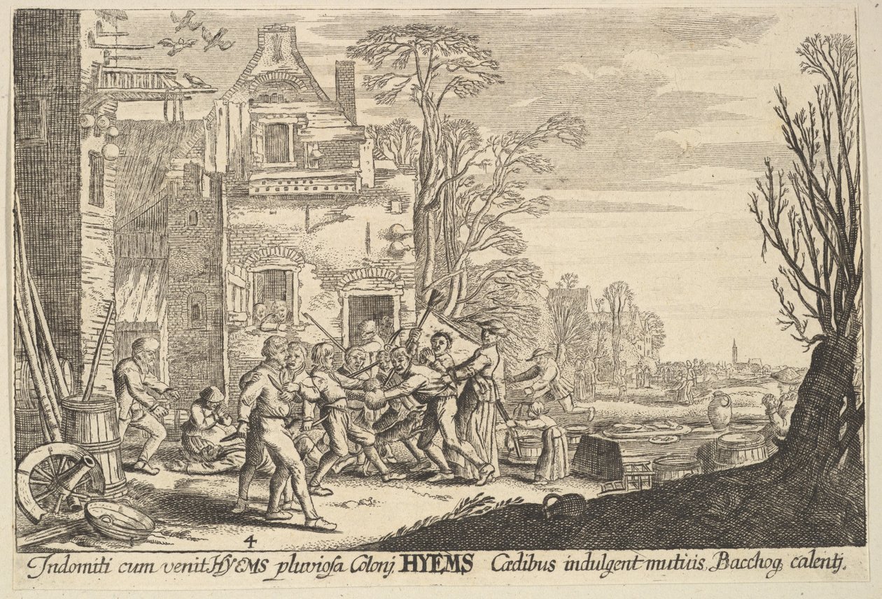 Winter door Wenceslaus Hollar