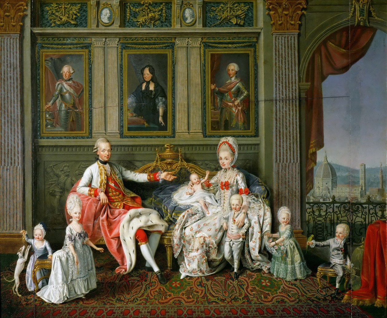 Leopold I, groothertog van Toscane met zijn vrouw Maria Luisa en hun kinderen door Werlin