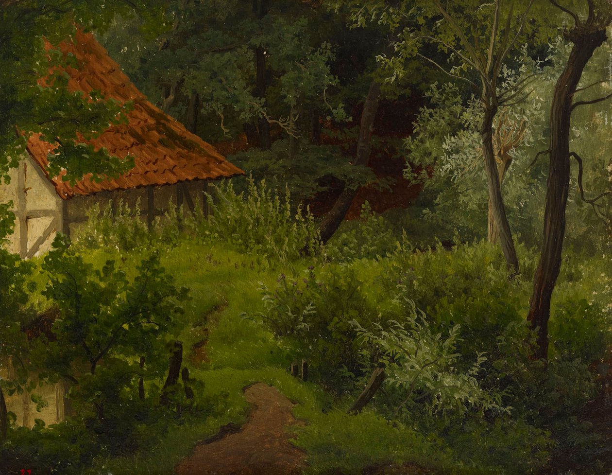 Boerderij in het bos, studie door Werner Holmberg