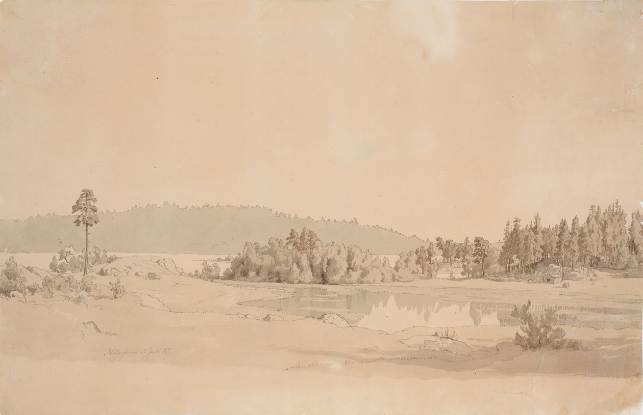 Baai van Näsijärvi door Werner Holmberg