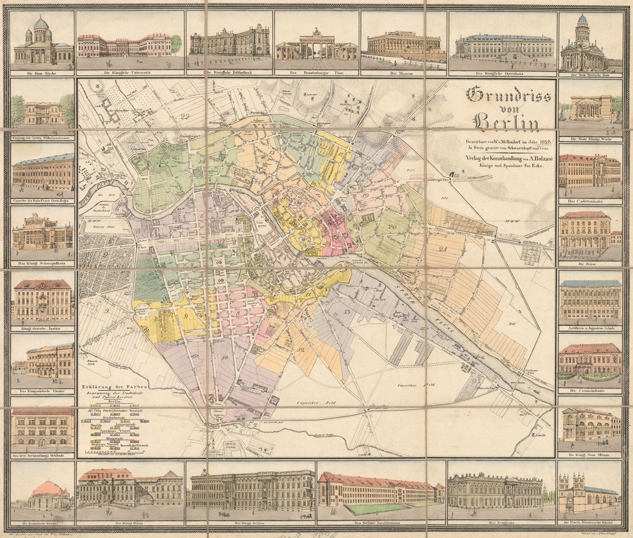 Plattegrond van Berlijn door Wichard von Möllendorf