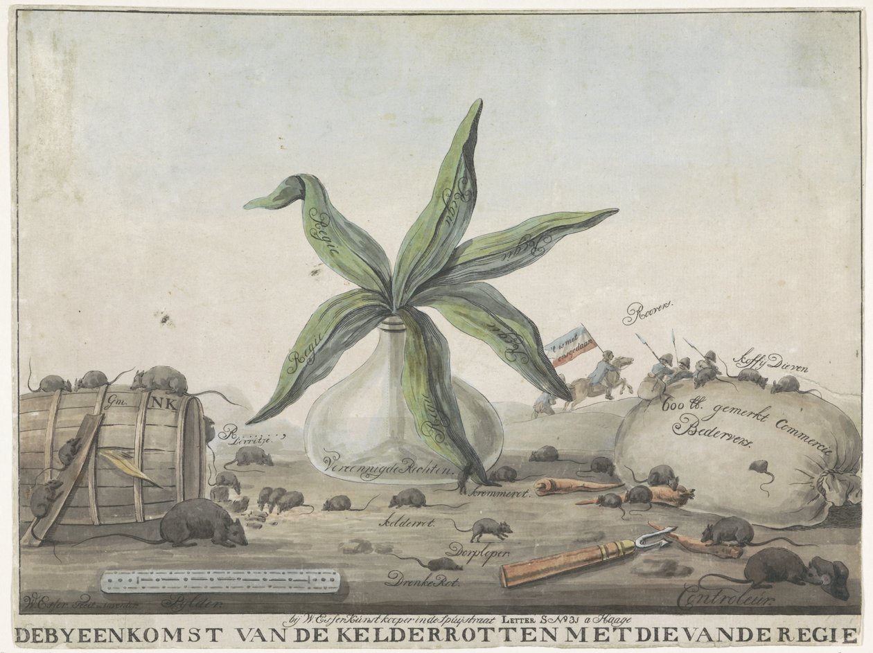 Spotprent op de Franse Douanen, 1813-1814 door Wijnand Esser