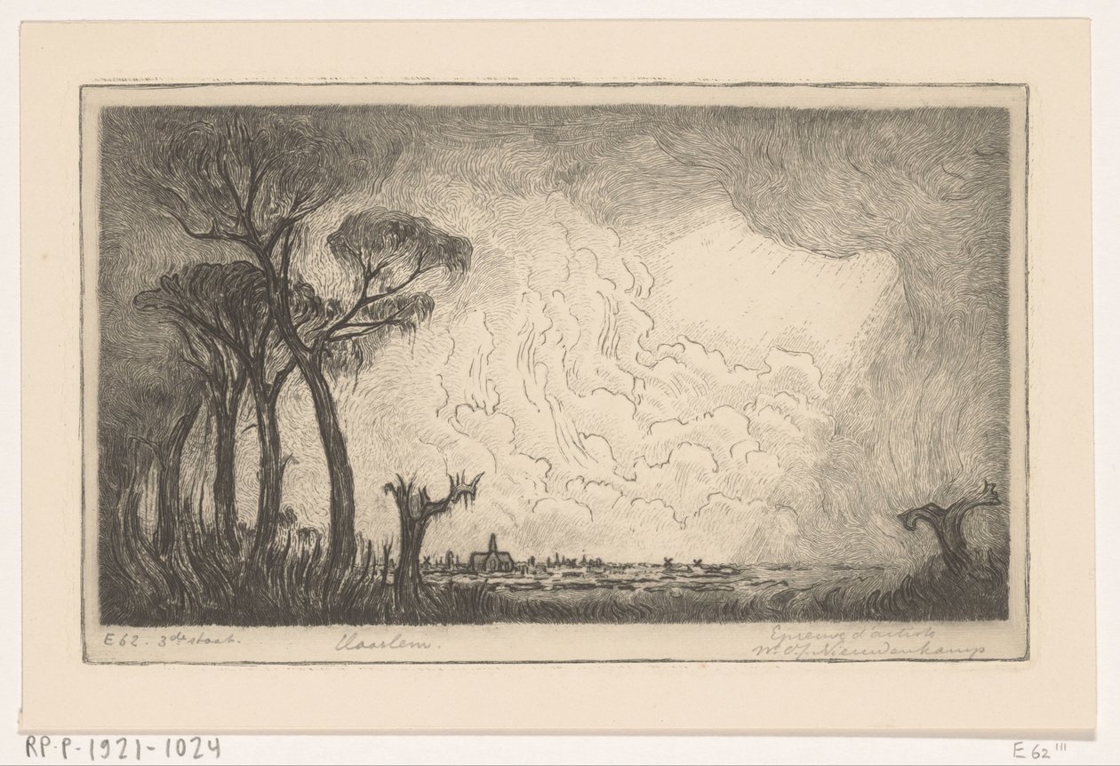 Gezicht op Haarlem door Wijnand Otto Jan Nieuwenkamp (signed by artist)
