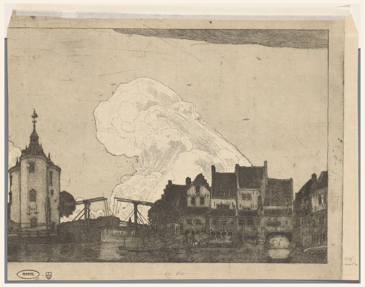 Haven te Enkhuizen door Wijnand Otto Jan Nieuwenkamp (signed by artist)