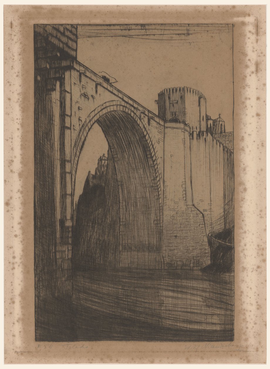 Puente de Alcántara over de Taag in Toledo Toledo, de oude brug door Wijnand Otto Jan Nieuwenkamp (signed by artist)