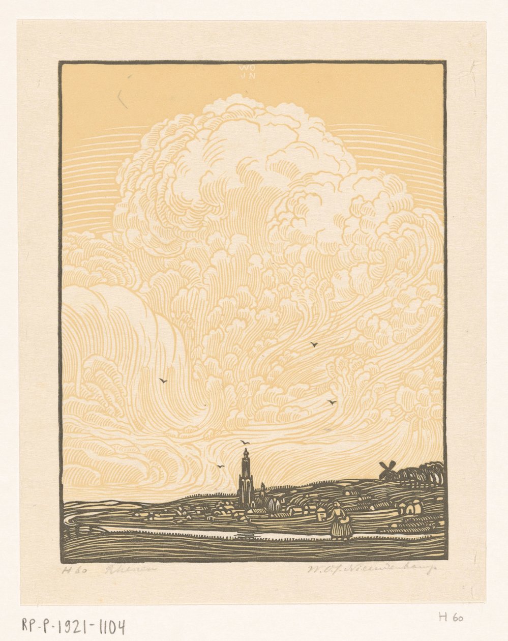Rhenen door Wijnand Otto Jan Nieuwenkamp (signed by artist)