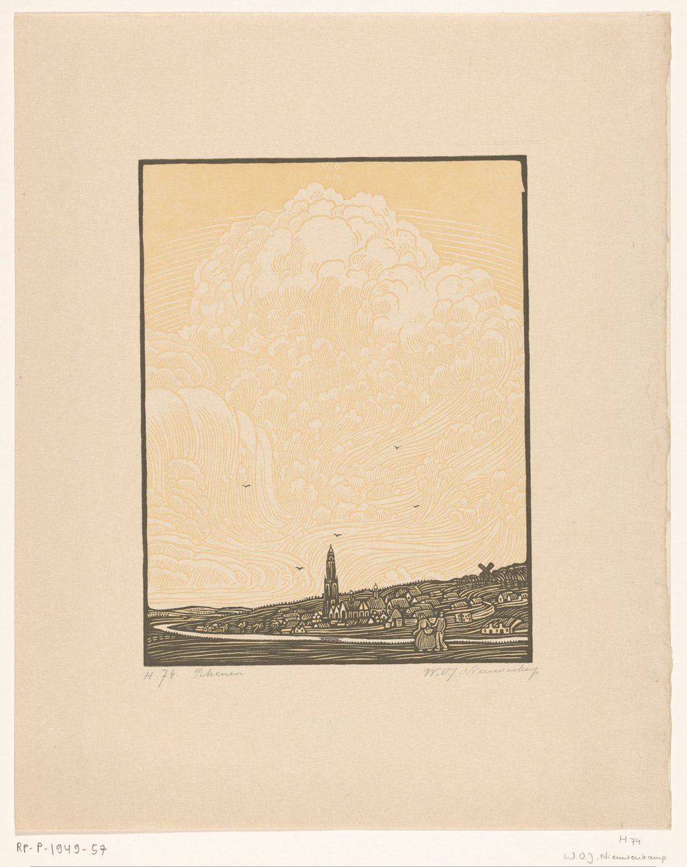 Rhenen door Wijnand Otto Jan Nieuwenkamp (signed by artist)