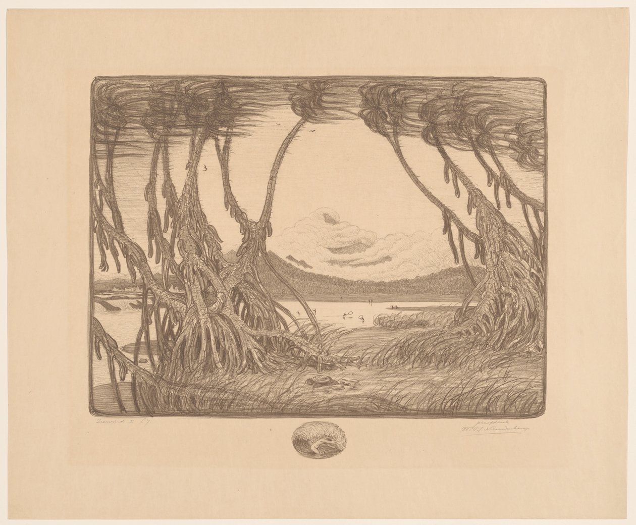 Zeewind, zuidkust van Java door Wijnand Otto Jan Nieuwenkamp (signed by artist)