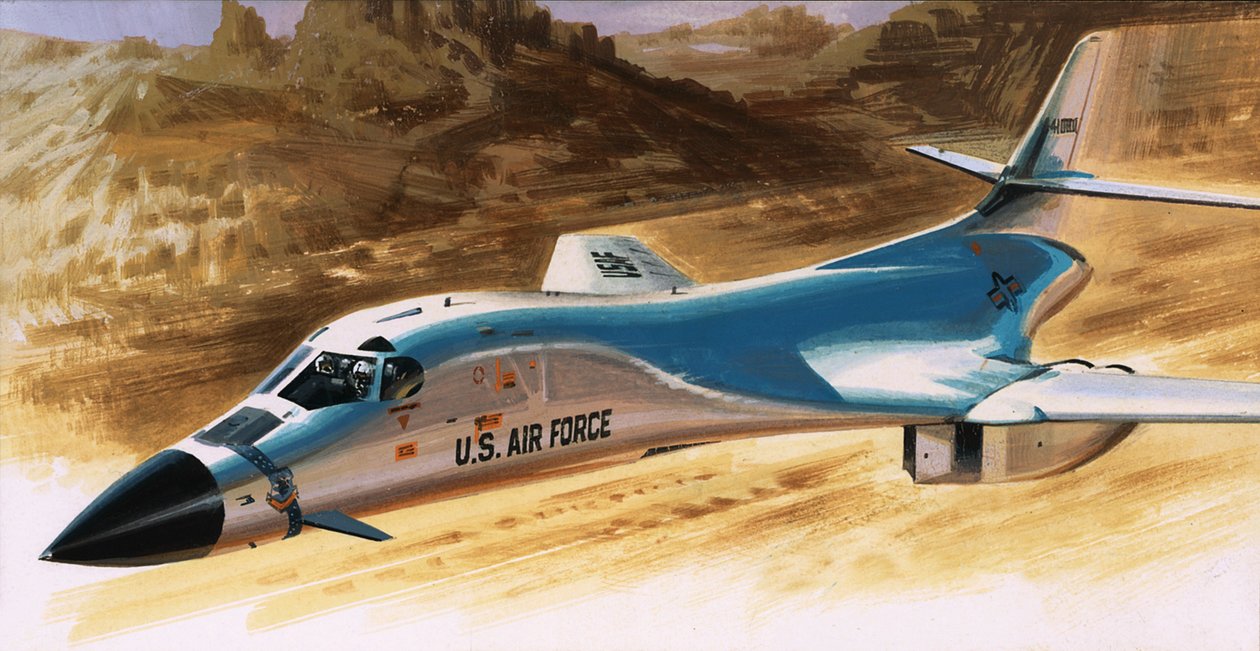 Ongeïdentificeerd vliegtuig van de Amerikaanse luchtmacht door Wilf (20th century) Hardy