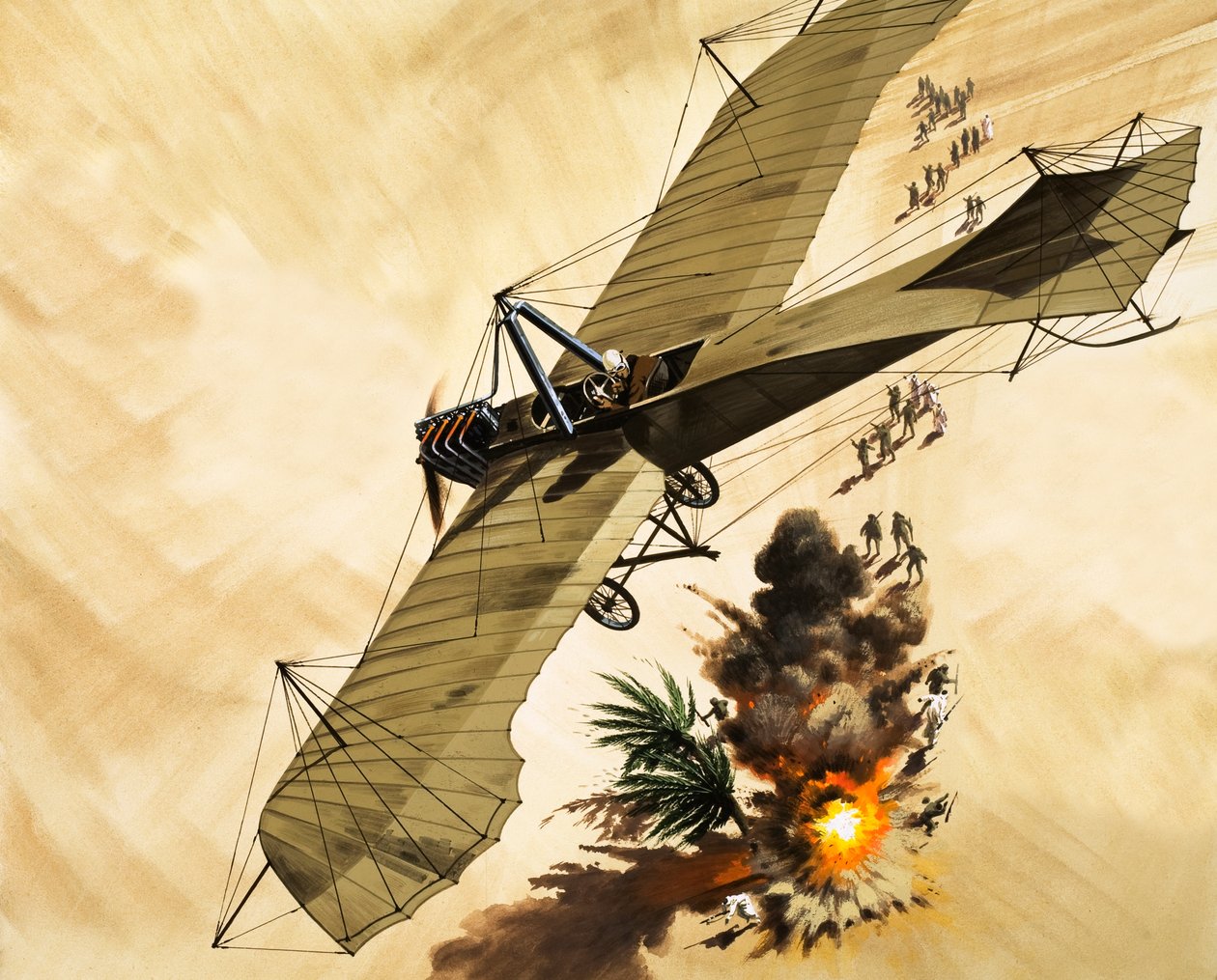 in 1911 was Lt. Giulip Gavotti de eerste man die een bom liet vallen vanuit een vliegtuig door Wilf (20th century) Hardy