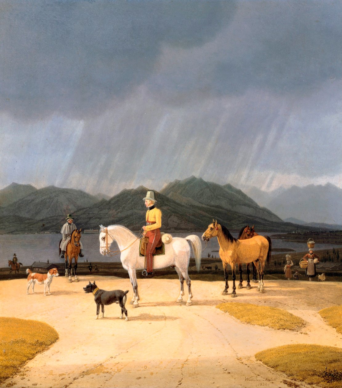 Ruiters bij de Tegernsee door Wilhelm Alexander Kobell