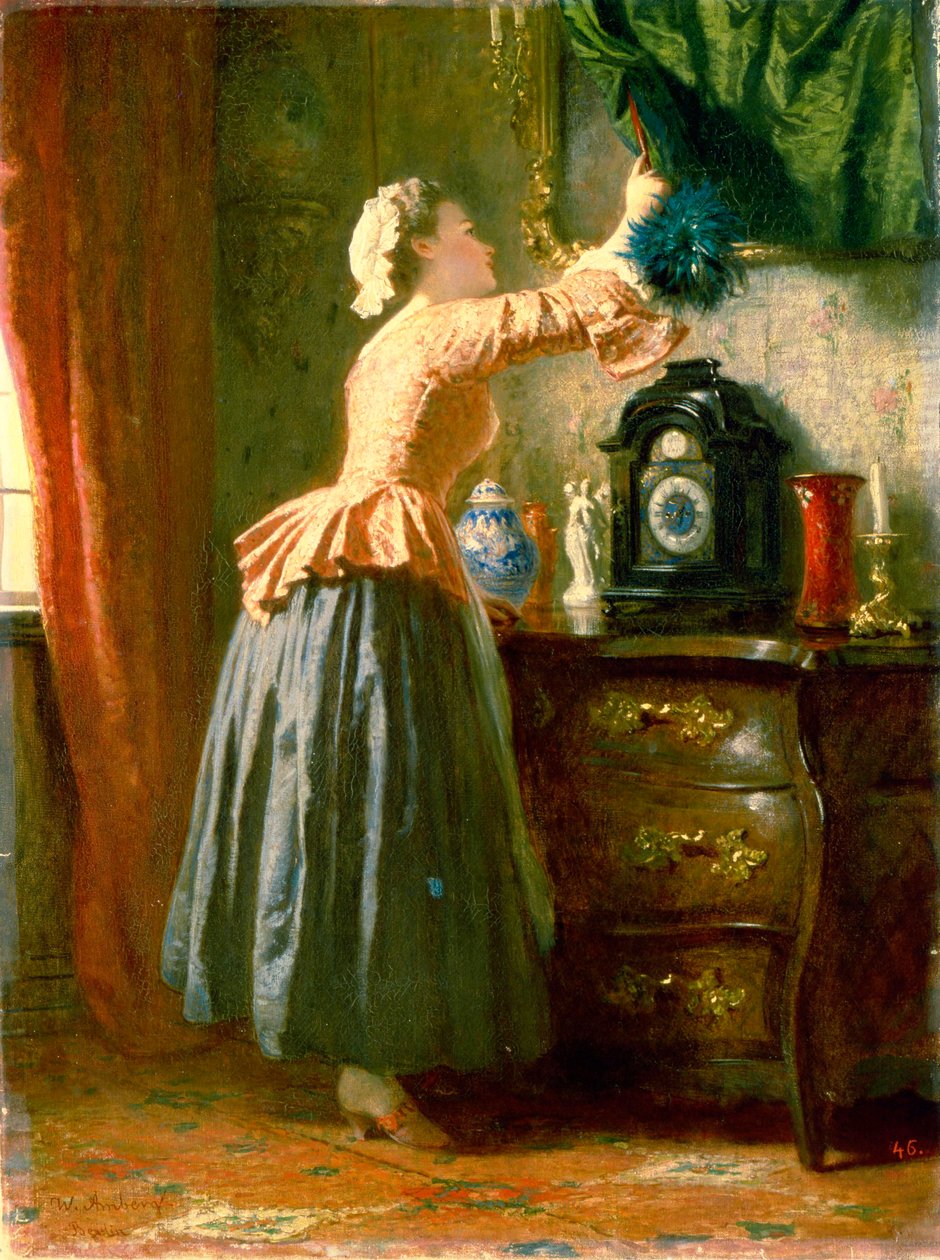 Een dienstmeisje, 19e eeuw door Wilhelm Amberg