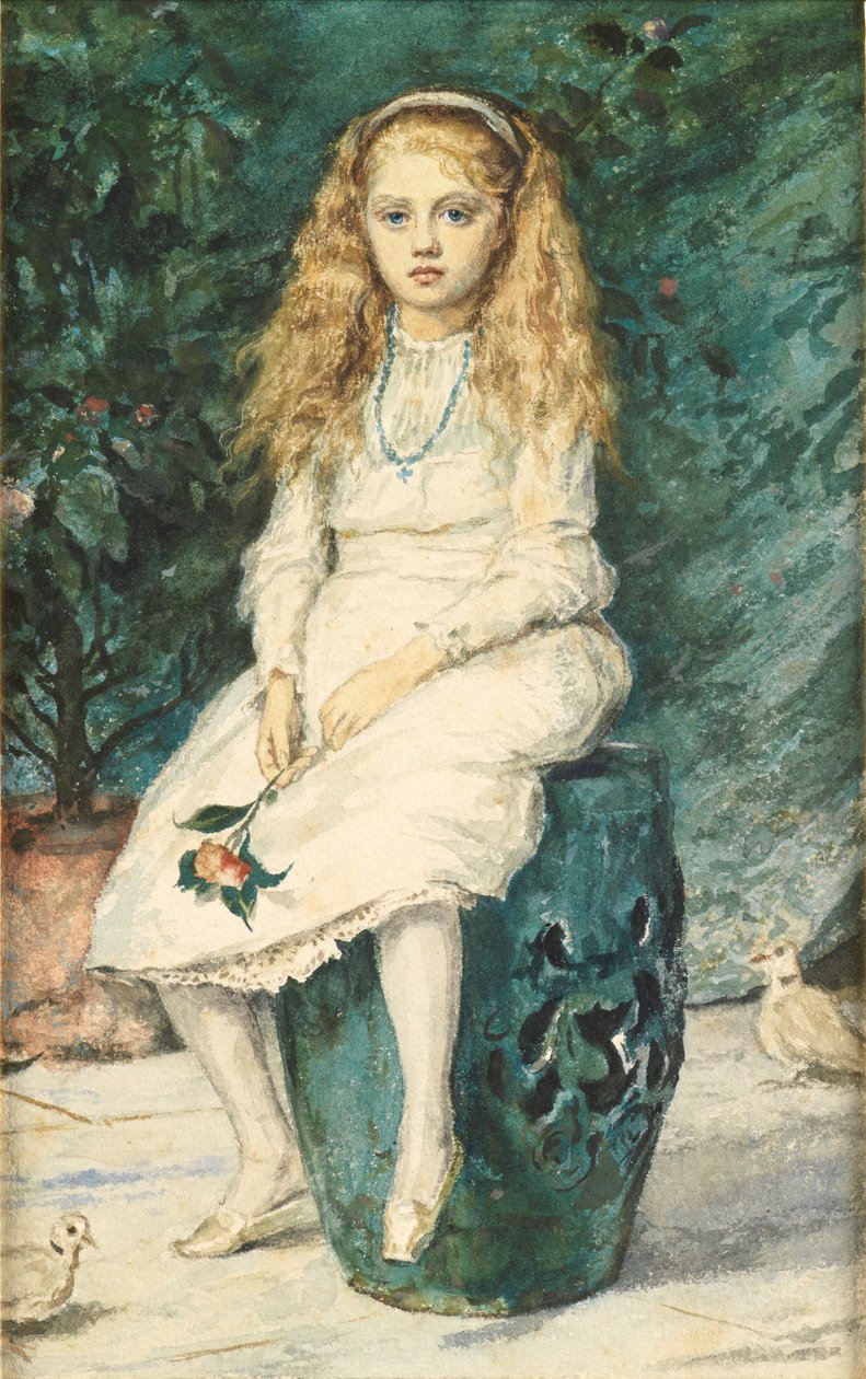 Portret van Nina Lehmann, negen jaar oud, naar Millais door Wilhelm Auguste Rudolf Lehmann