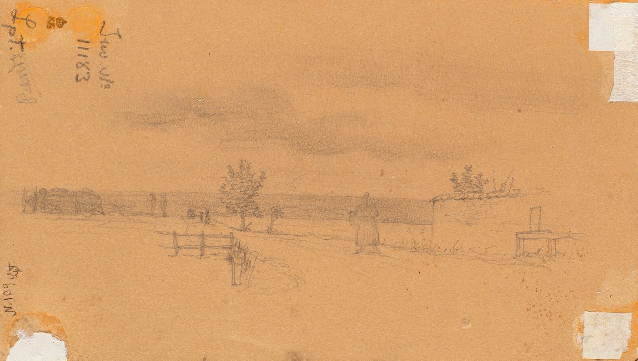 Landschaft mit gehender Figur door Wilhelm Bendz