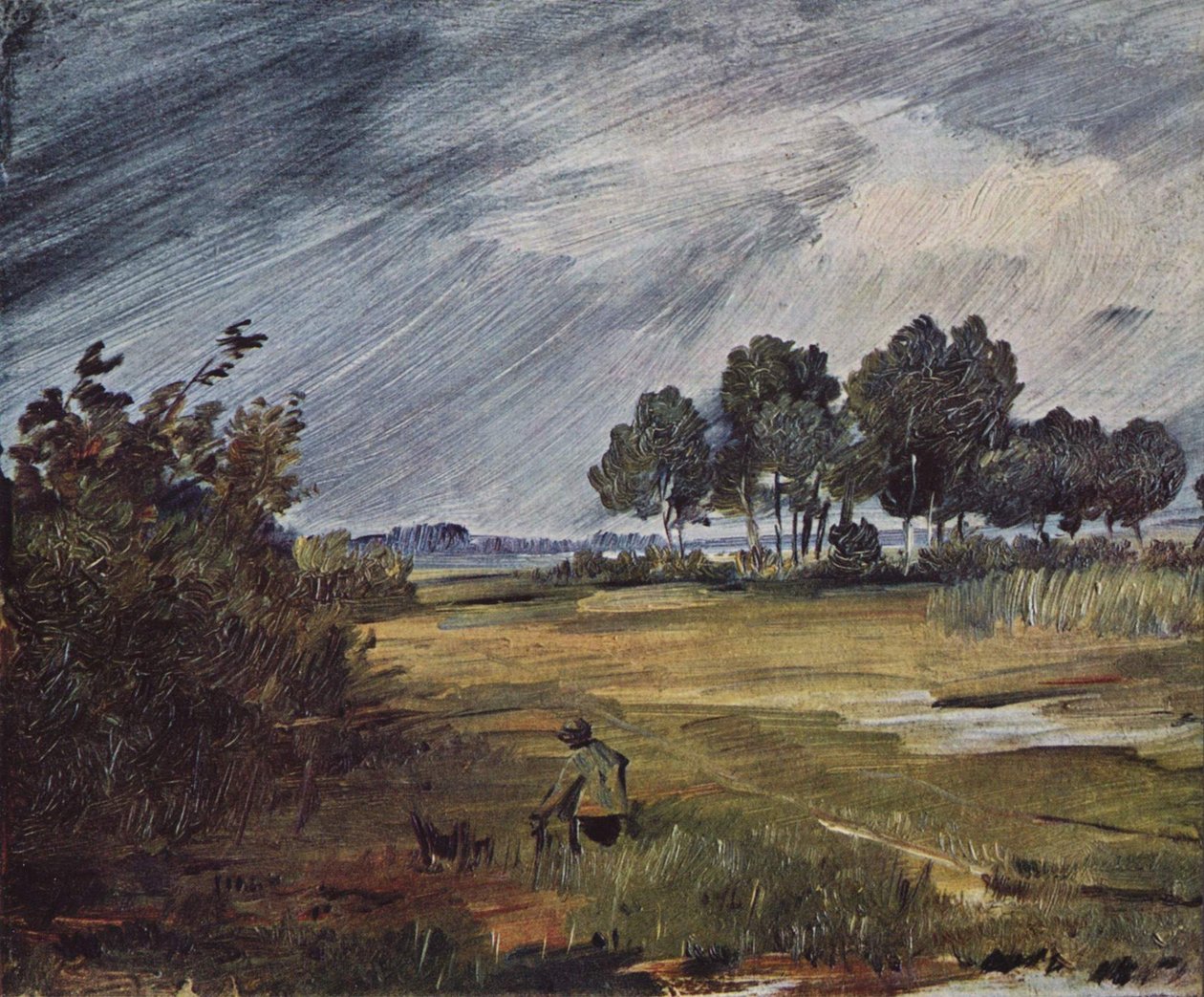 Landschap met regen door Wilhelm Busch