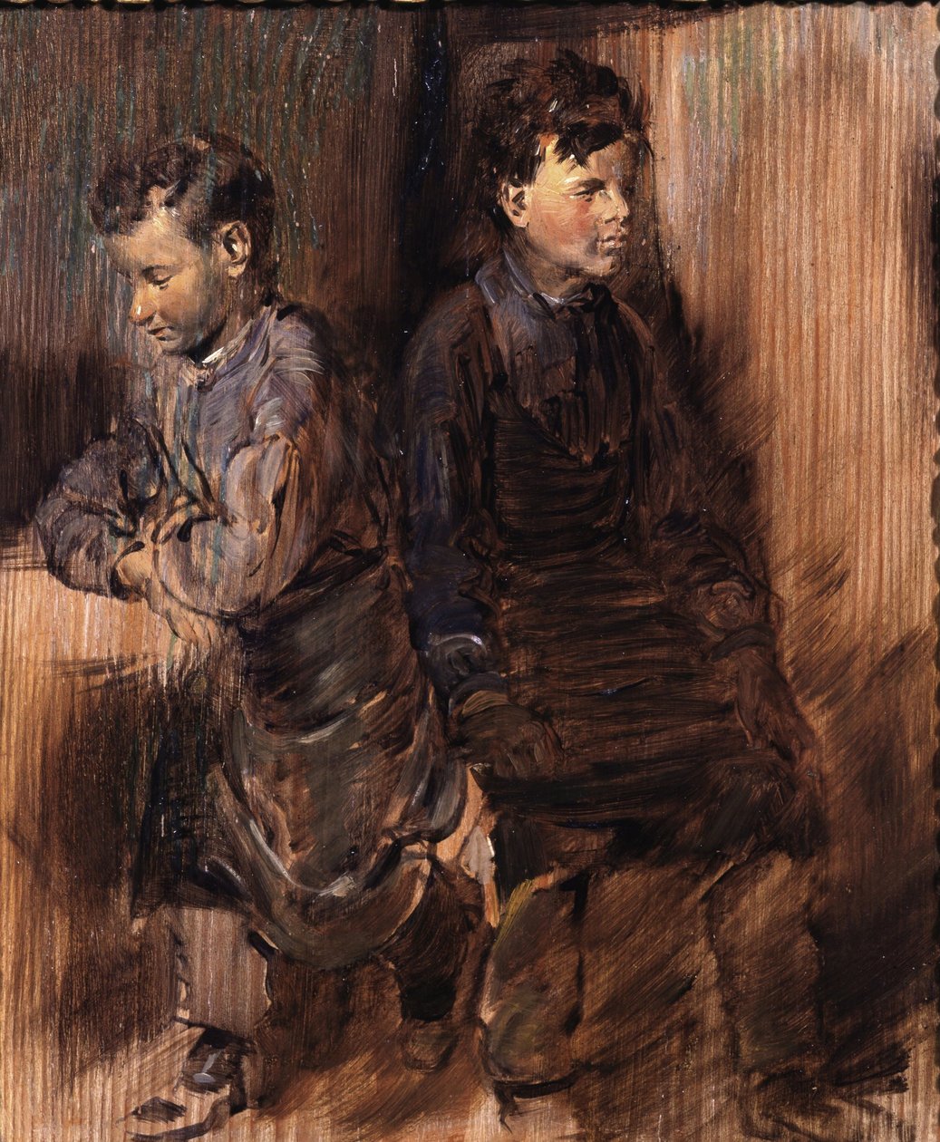 Twee jonge schoenmakers door Wilhelm Busch