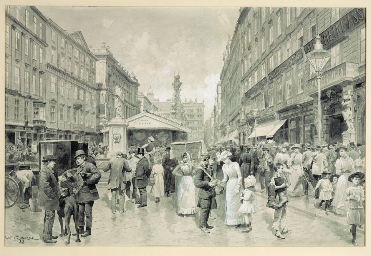 De Graben, het centrale plein in het centrum van Wenen ... door Wilhelm Gause