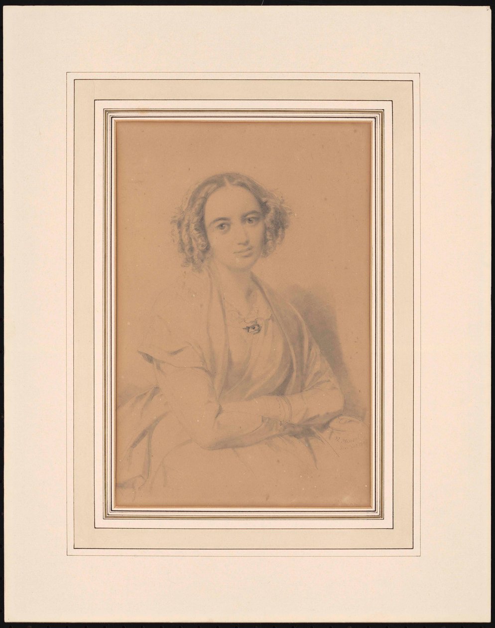 Portret van de componist Fanny Hensel née Mendelssohn 1805-1847, 1847 door Wilhelm Hensel
