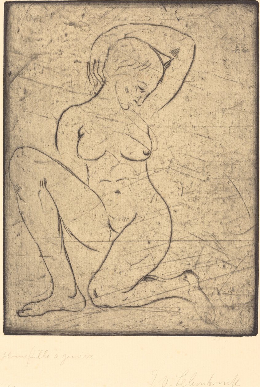 Knielend, Klein door Wilhelm Lehmbruck