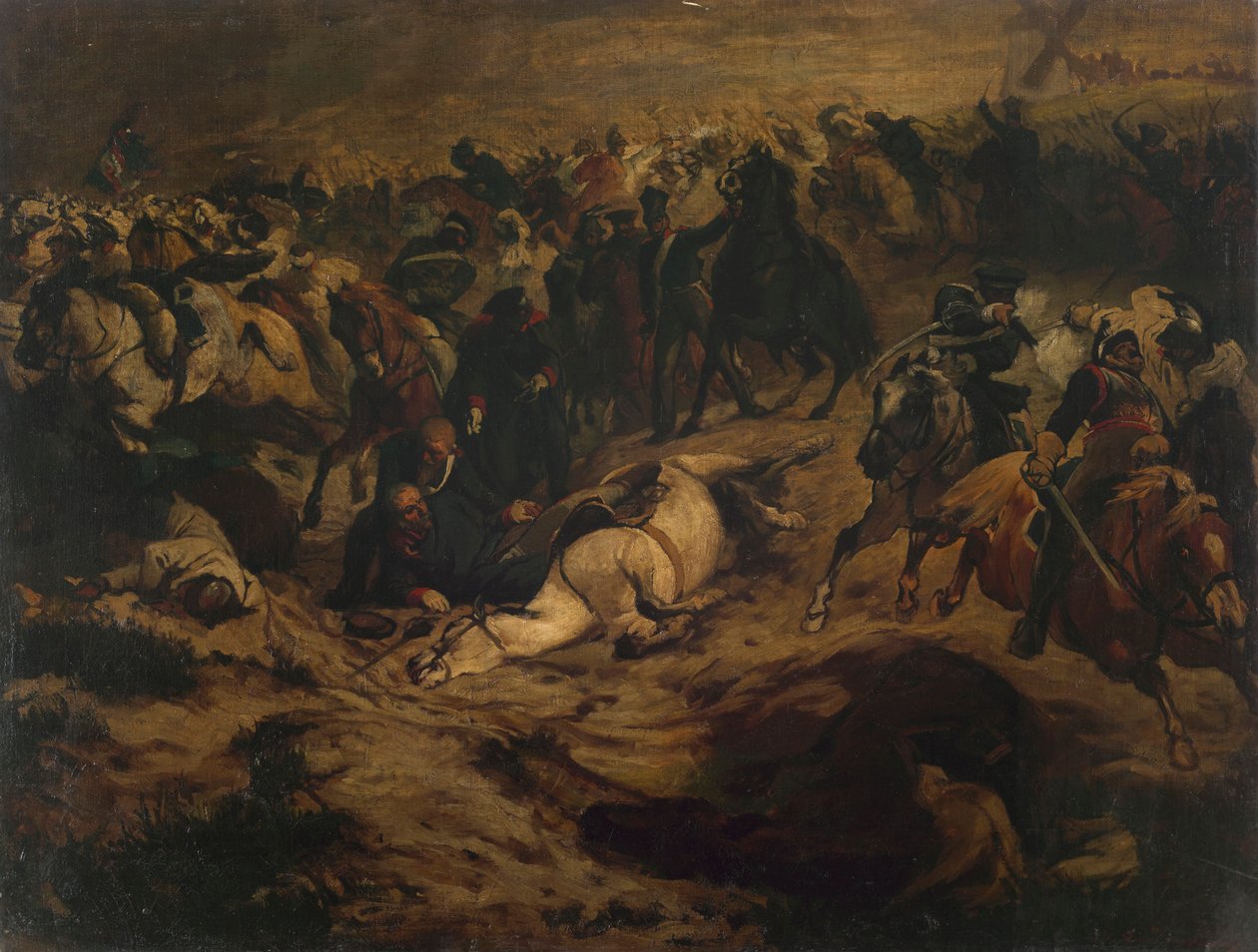 Verwonding van Blücher bij Ligny door Wilhelm Lindenschmit der Jüngere