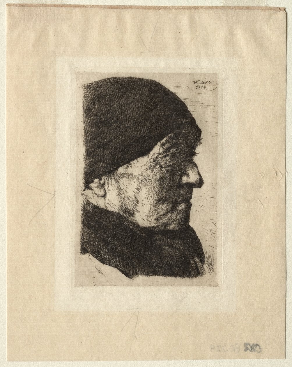 Hoofd van een boer door Wilhelm Maria Hubertus Leibl