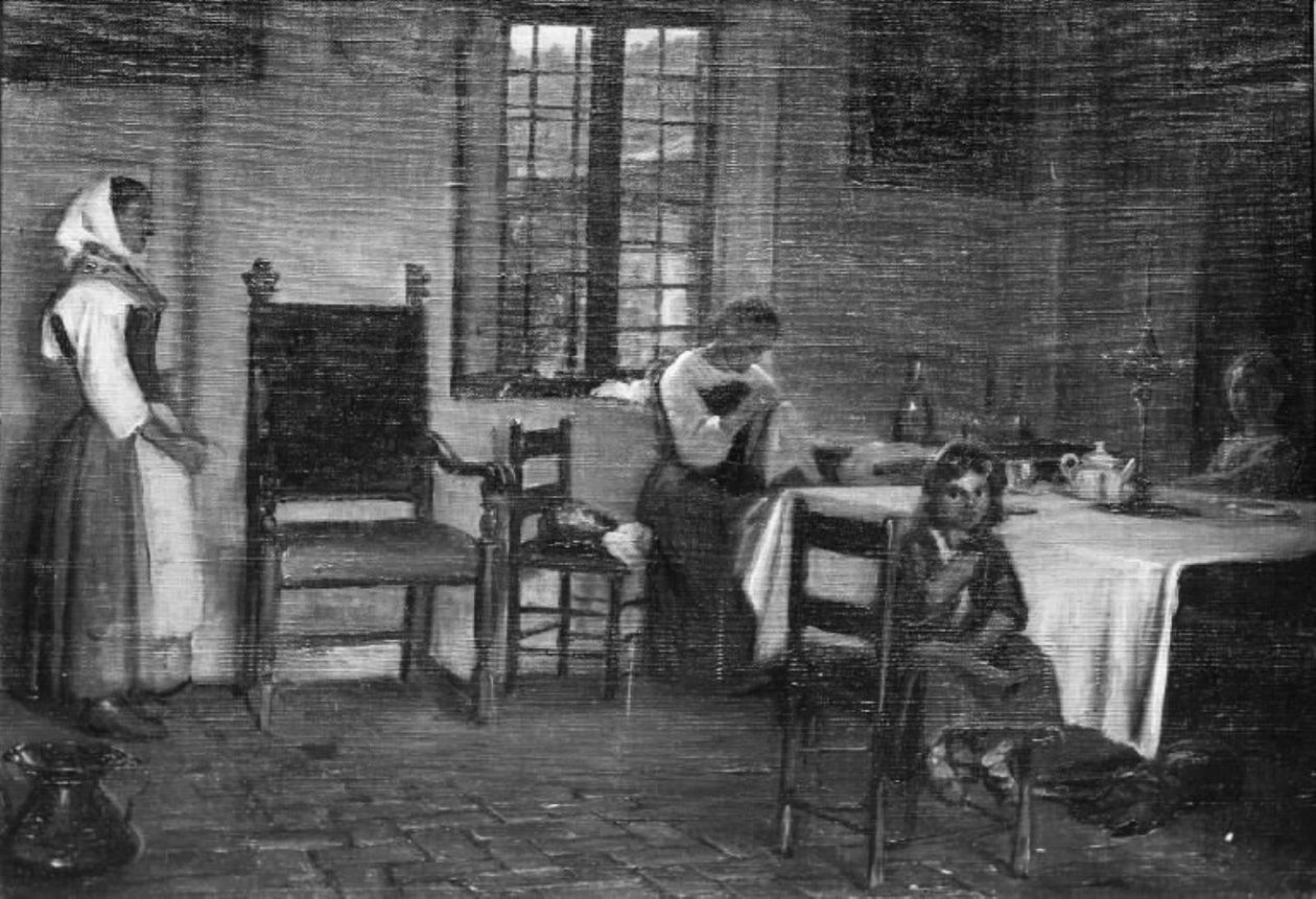 Een Italiaans interieur door Wilhelm Marstrand
