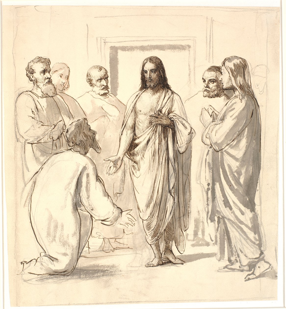 Christus en de ongelovige Thomas door Wilhelm Marstrand