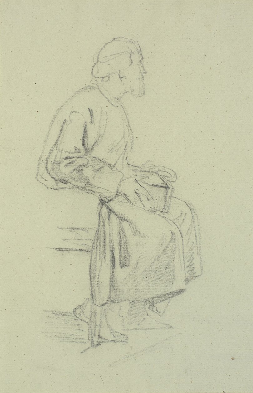 Figurenstudies. Zittende oude man door Wilhelm Marstrand