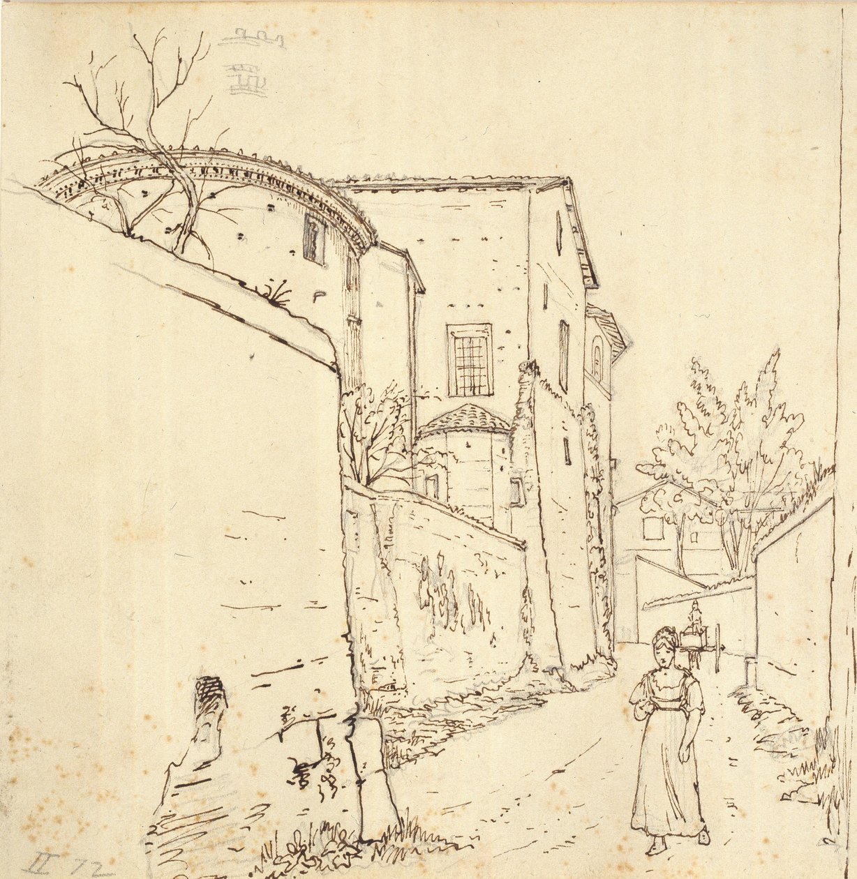 Straat in Rome door Wilhelm Marstrand