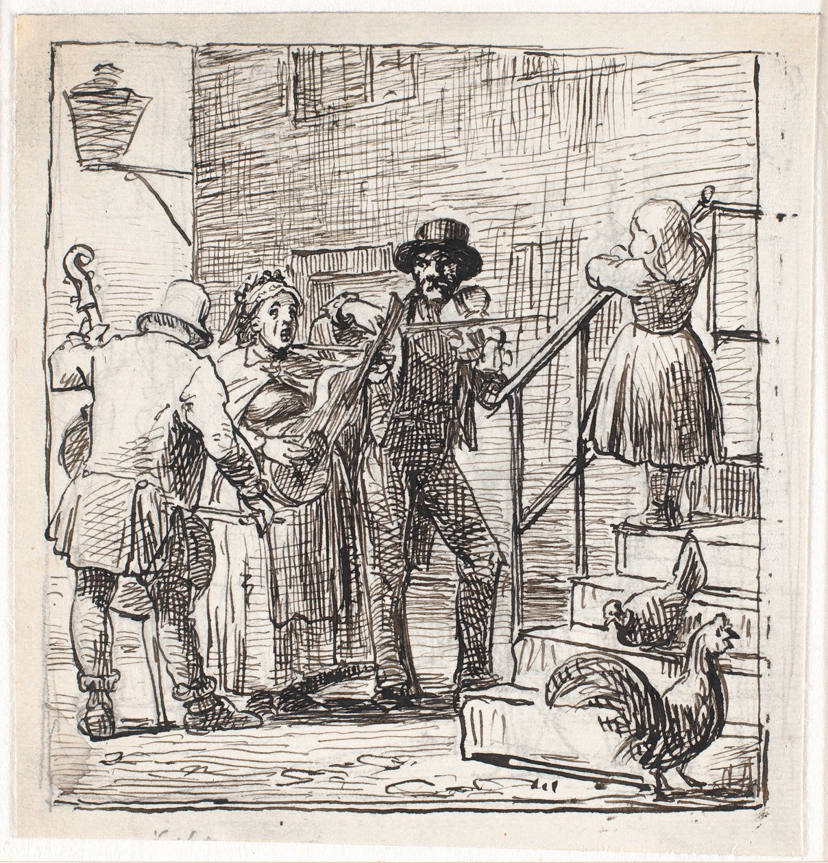 Straatmuzikanten door Wilhelm Marstrand