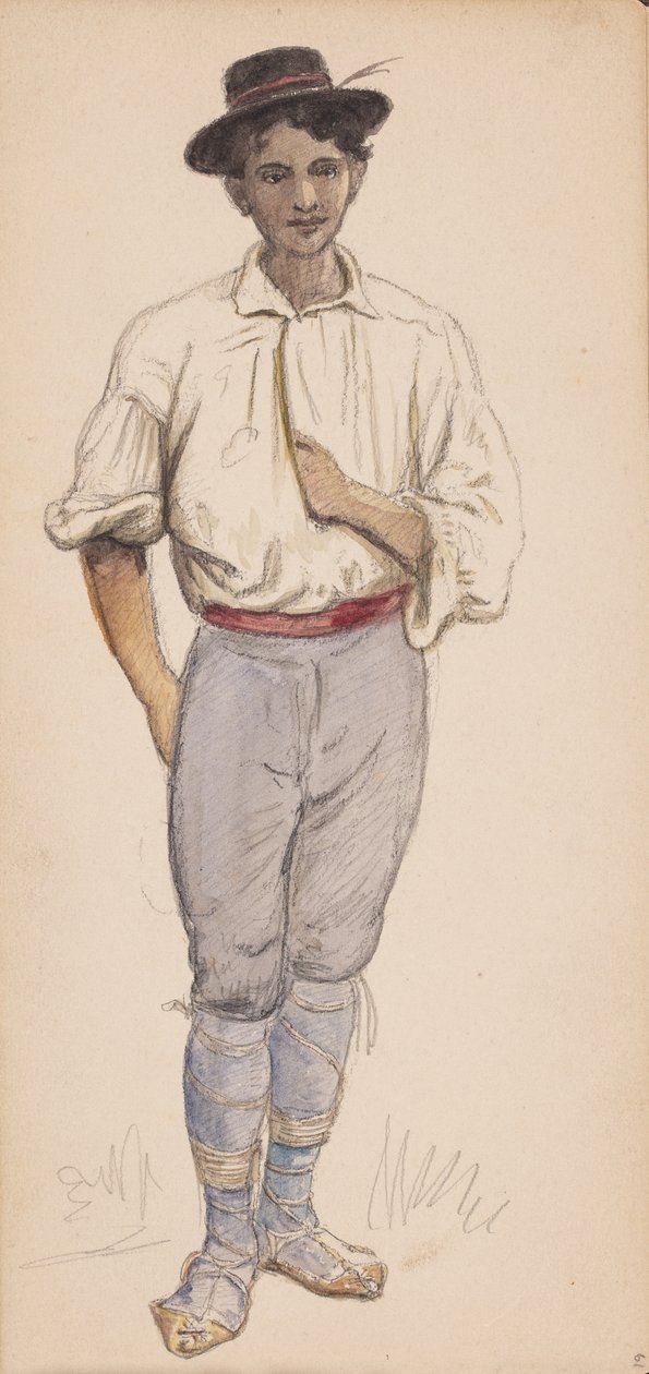 Italiaanse boer of herder door Wilhelm Marstrand