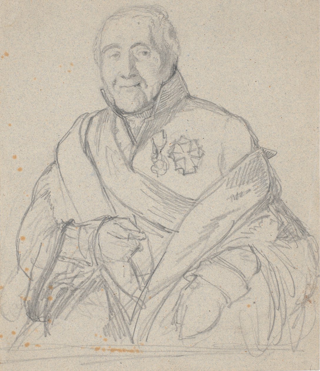 Portretstudie van geheime raad Bornemann door Wilhelm Marstrand