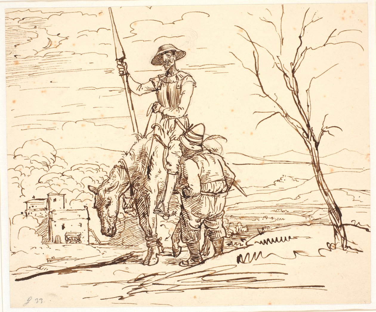 Sancho Panza vertelt het verhaal van de geiten door Wilhelm Marstrand