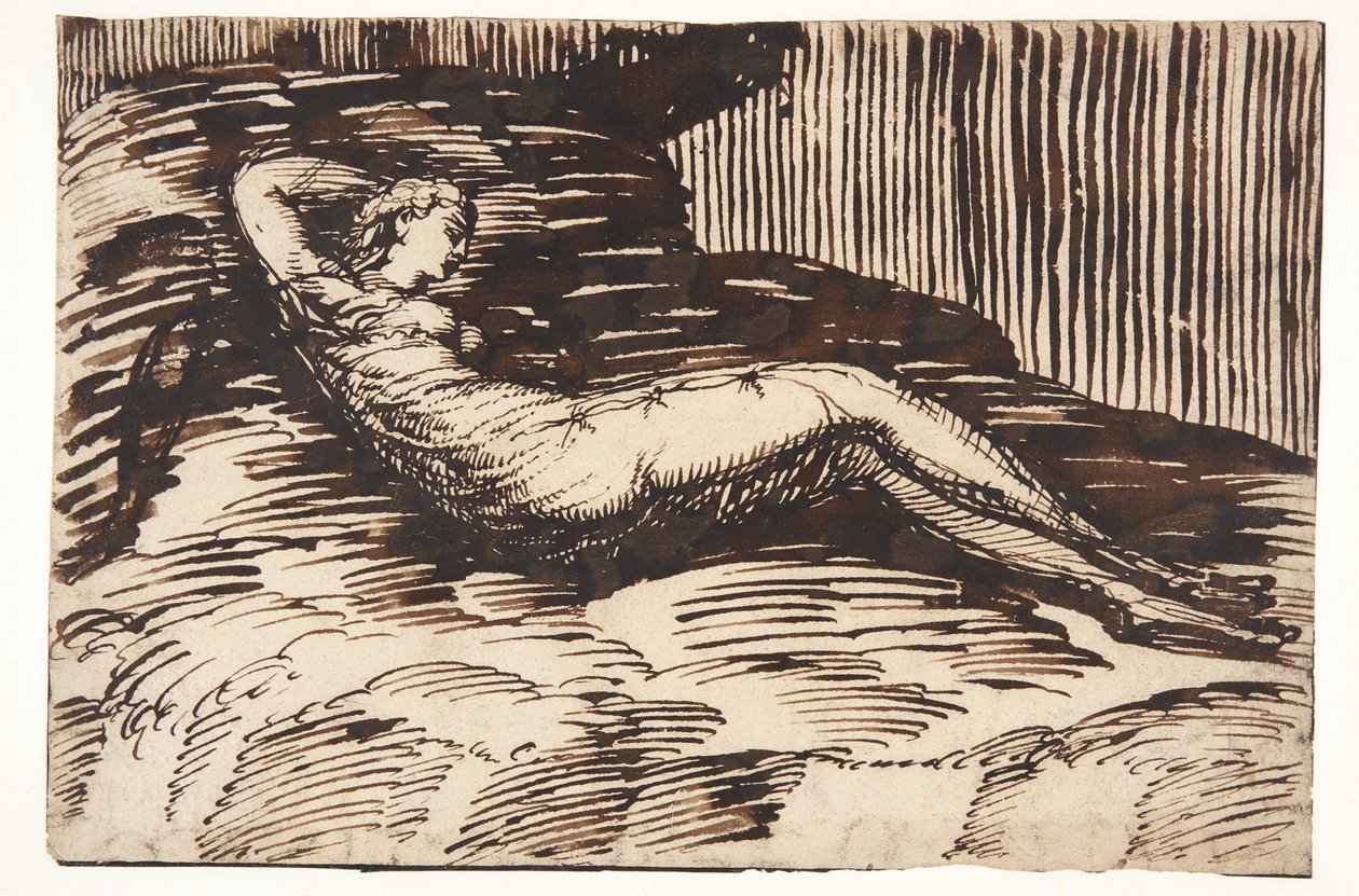 Zittende Zweedse wandelaar door Wilhelm Marstrand