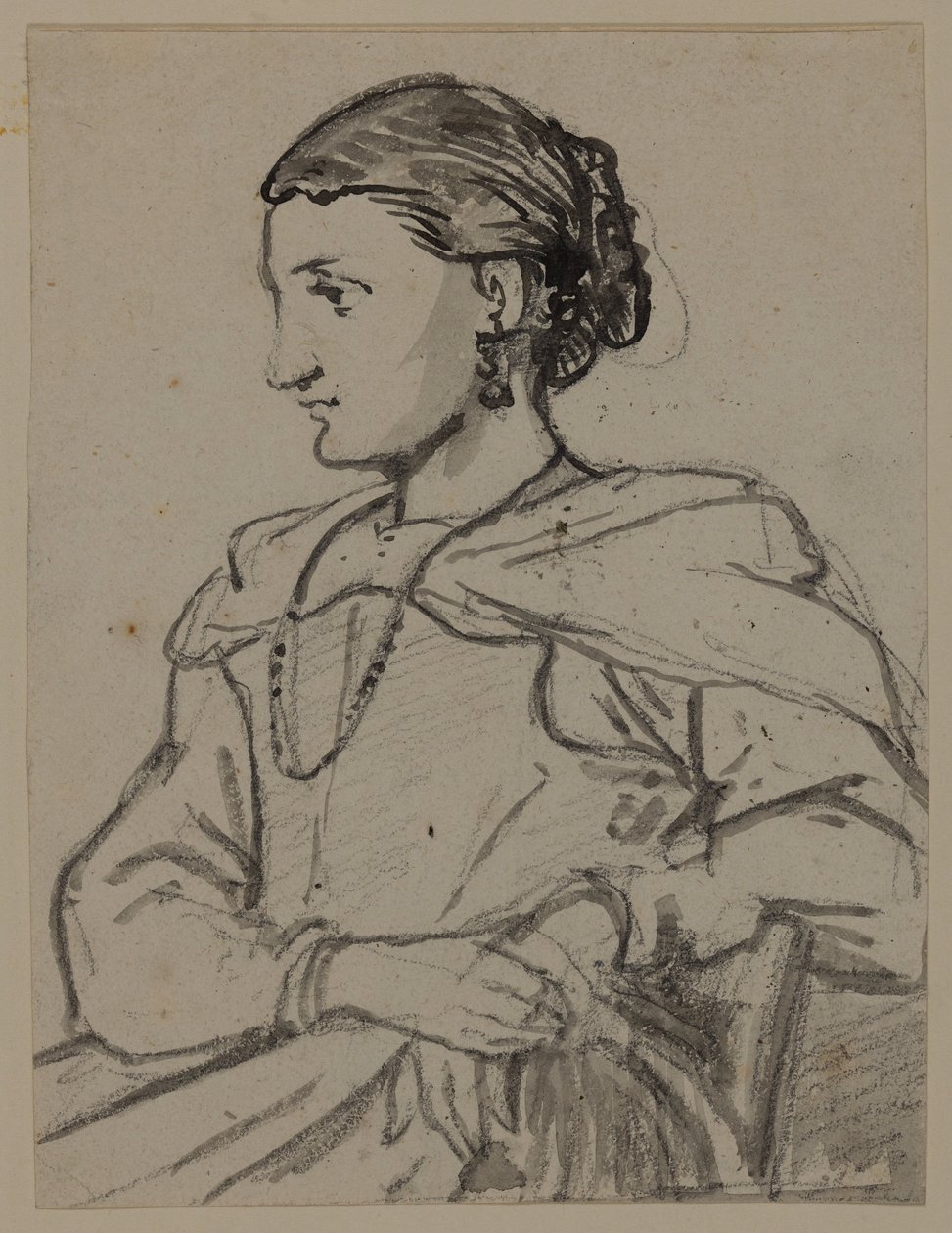 Zittende vrouwenfiguur door Wilhelm Marstrand
