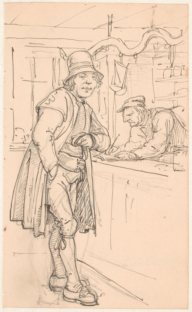 Zweedse boer bij de koopman door Wilhelm Marstrand