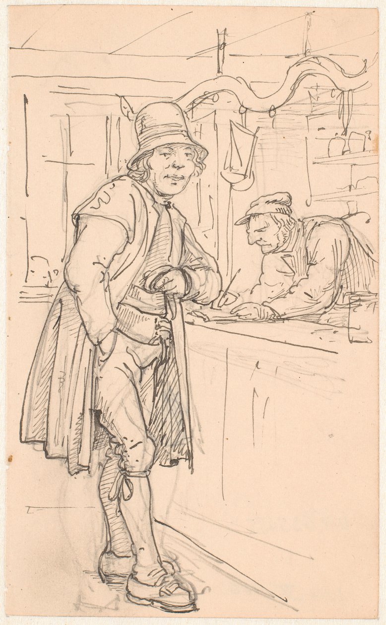 Zweedse boer bij de koopman door Wilhelm Marstrand