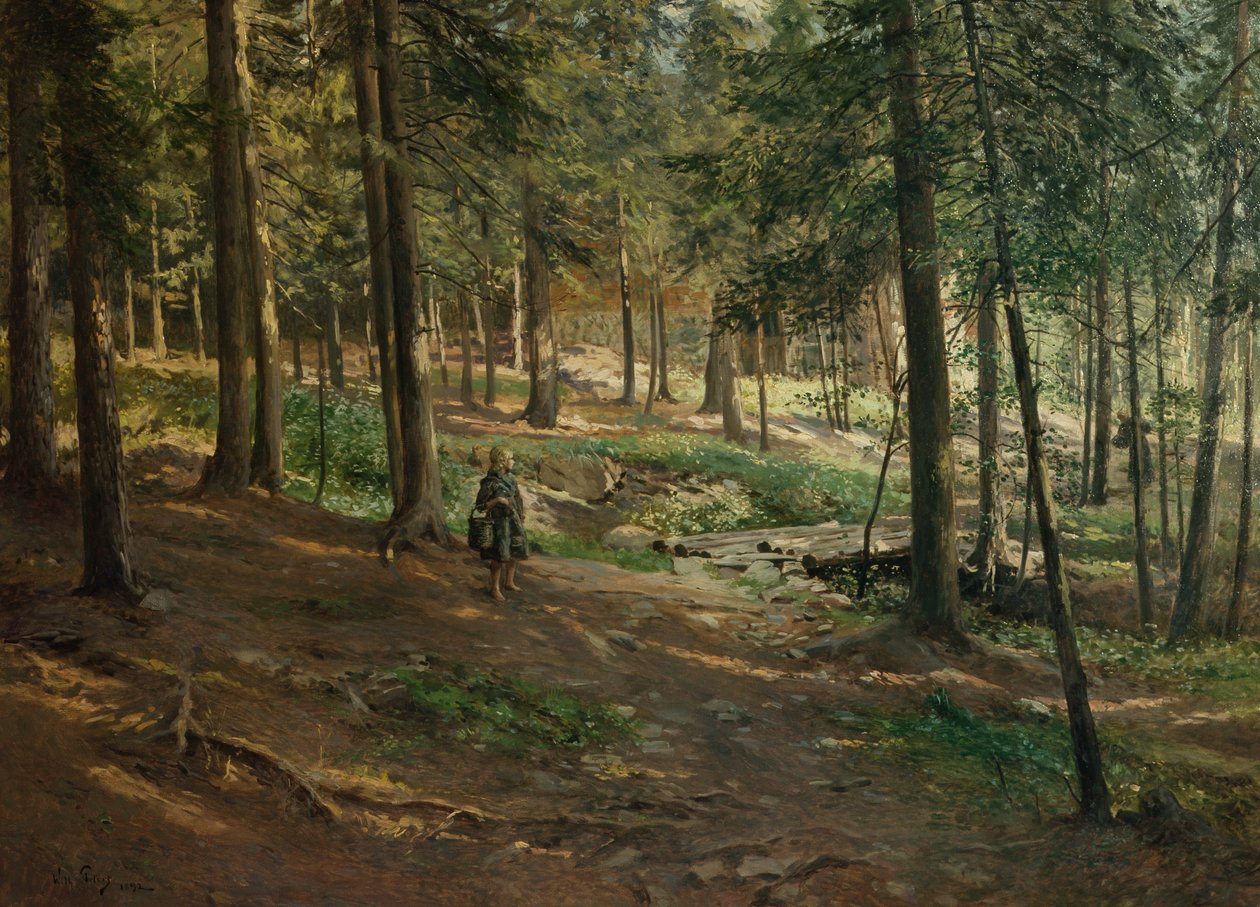Boslandschap door Wilhelm Peters