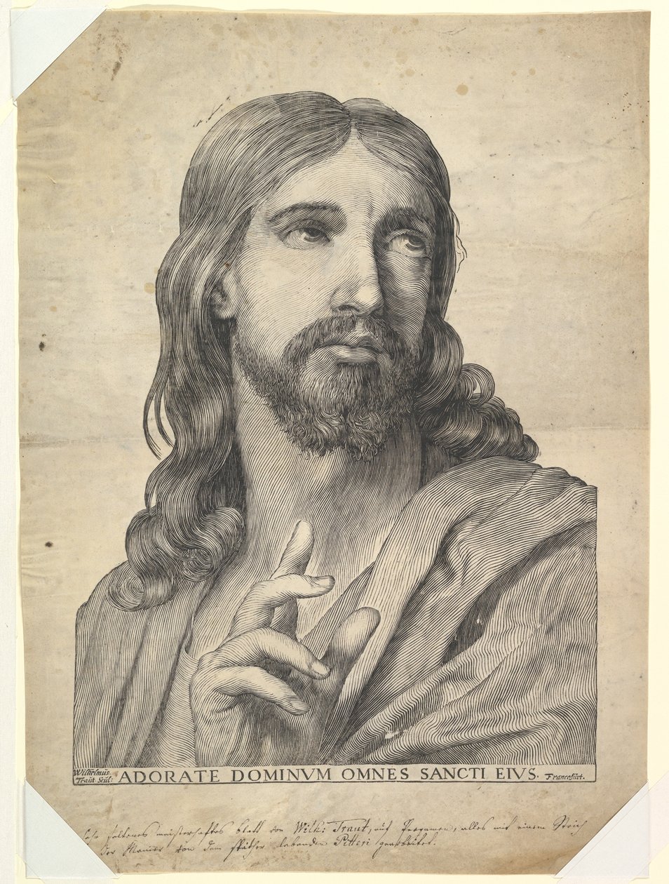 Borstbeeld van Christus zegenend, 17e eeuw door Wilhelm Traut