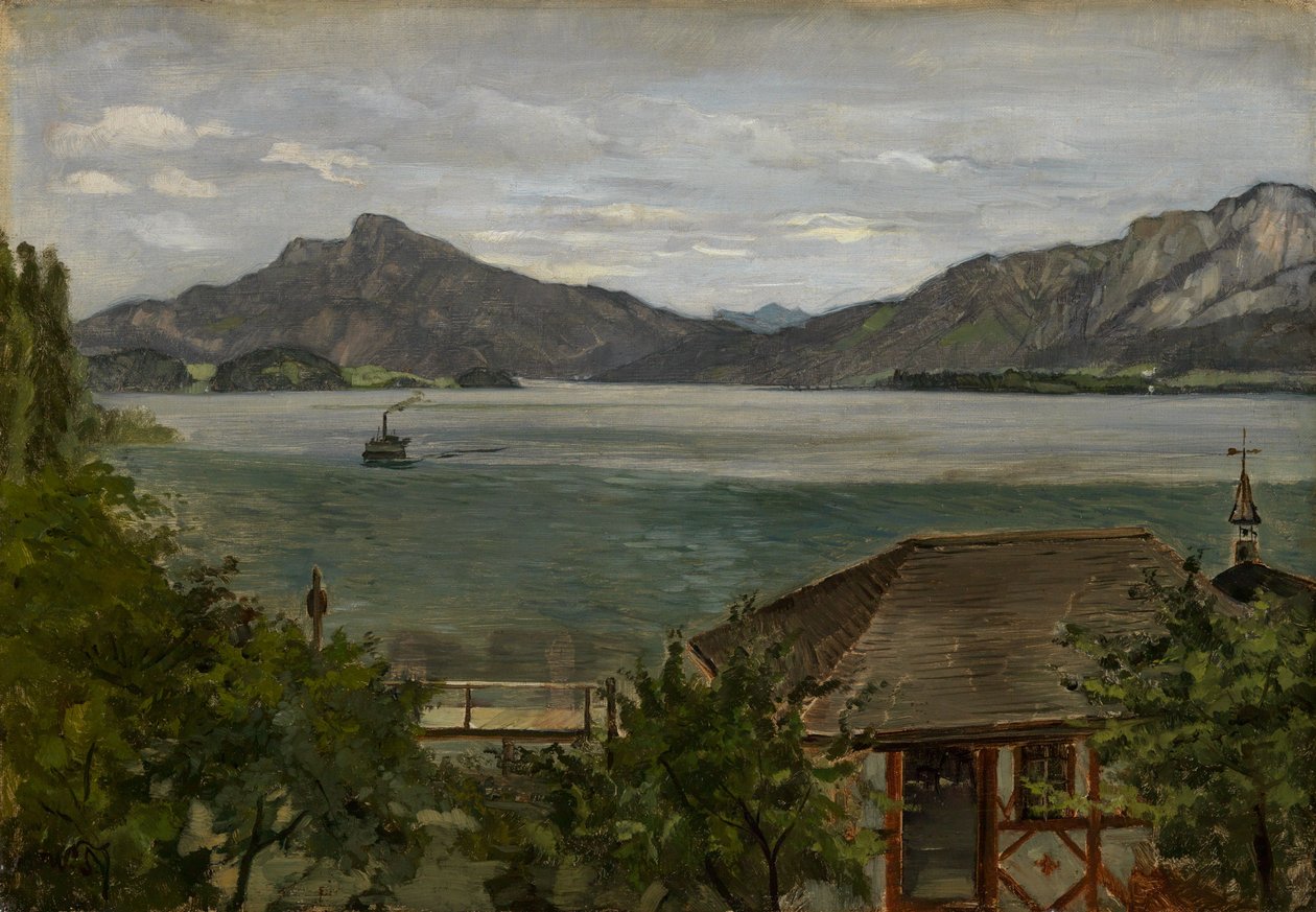 Aan de Mondsee door Wilhelm Trübner