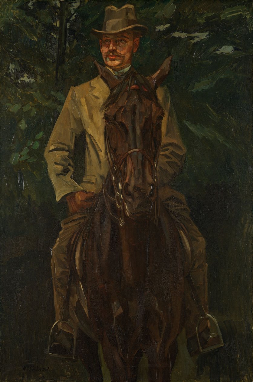 Portret van een ruiter door Wilhelm Trübner