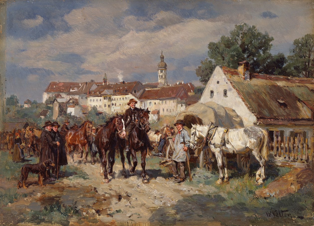 De paardenmarkt door Wilhelm Velten