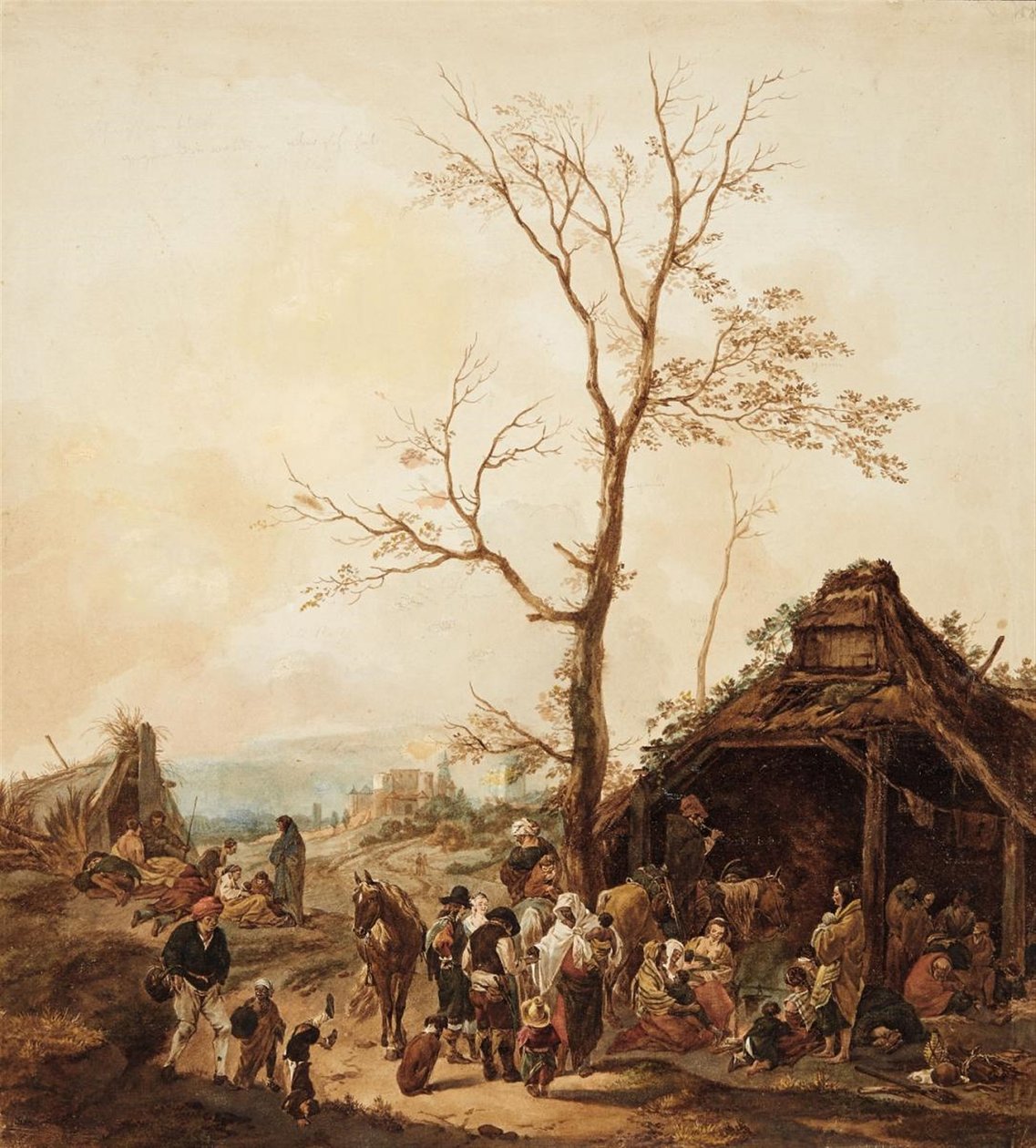 Een bedelaar bij een stad door Wilhelm von Kobell
