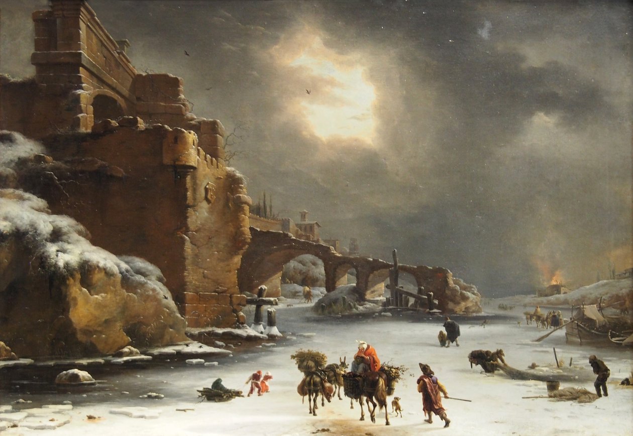 Stadsmuur in de winter door Willem Schellinks
