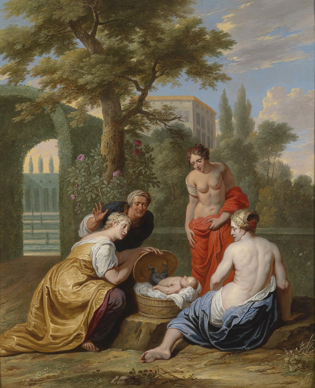 De ontdekking van Erichthonios door de dochters van Kekrops door Willem van the Elder Herp