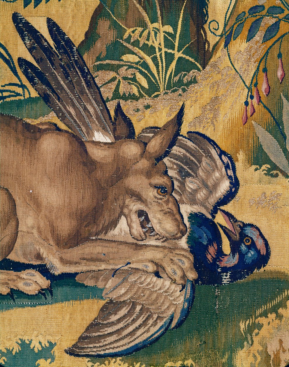 Hond die een vogel doodt (wandtapijt) door Willem (after) Tons