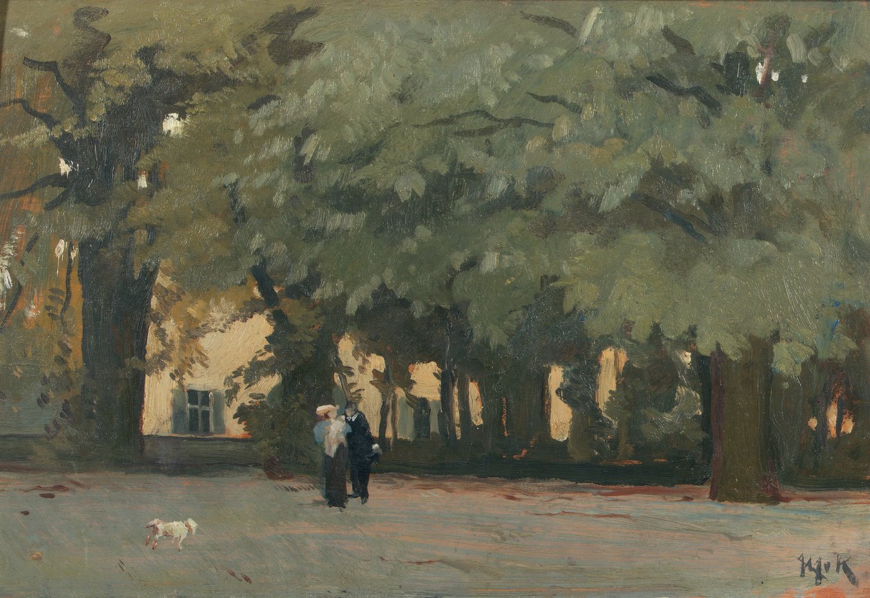 Een koppel op een plein door Willem Adriaan van Konijnenburg