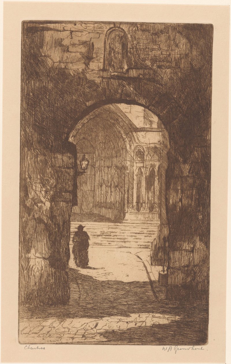 Chartres door Willem Adrianus Grondhout (signed by artist)